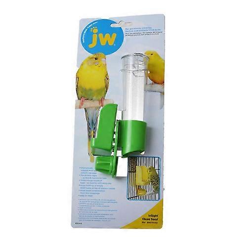 JW Pet Insight 清洁种子筒仓喂鸟器，普通 - （2.25 英寸宽 x 6.75 英寸高）