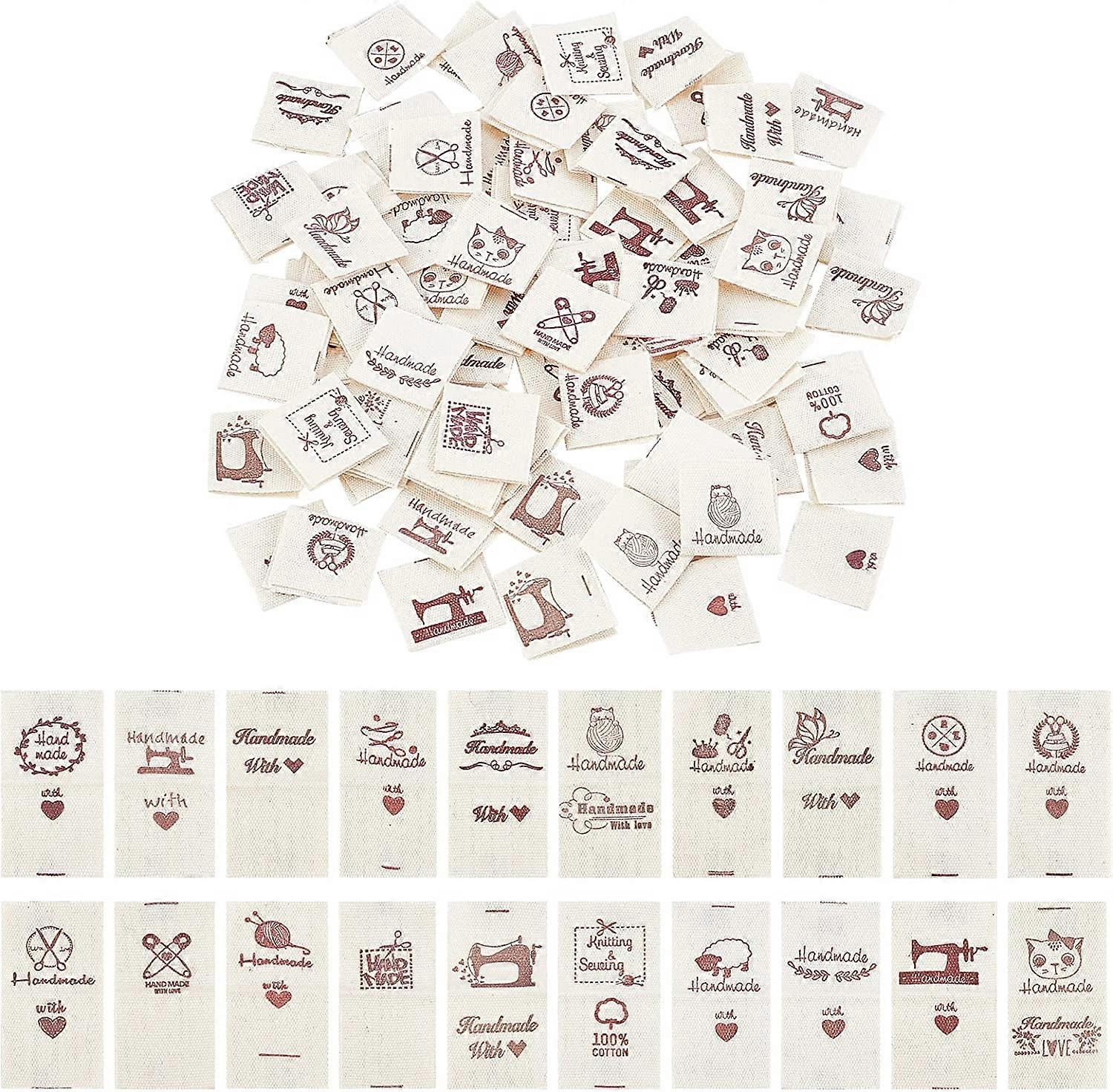 200 Pcs Clothing Size Labels 20 Styles Cotton Sewing Labels with Patterns Embroidered Label Size Labels Tags for DIY Textile Knitting Sewing and Garme