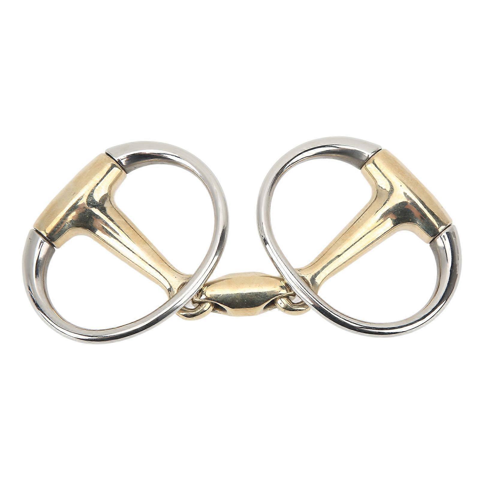 135mm Horse Ring Snaffle Bit Stainless Steel and Copper Hinge Horse Loose Ring Snaffle for Outdoor Gifts NO.8183