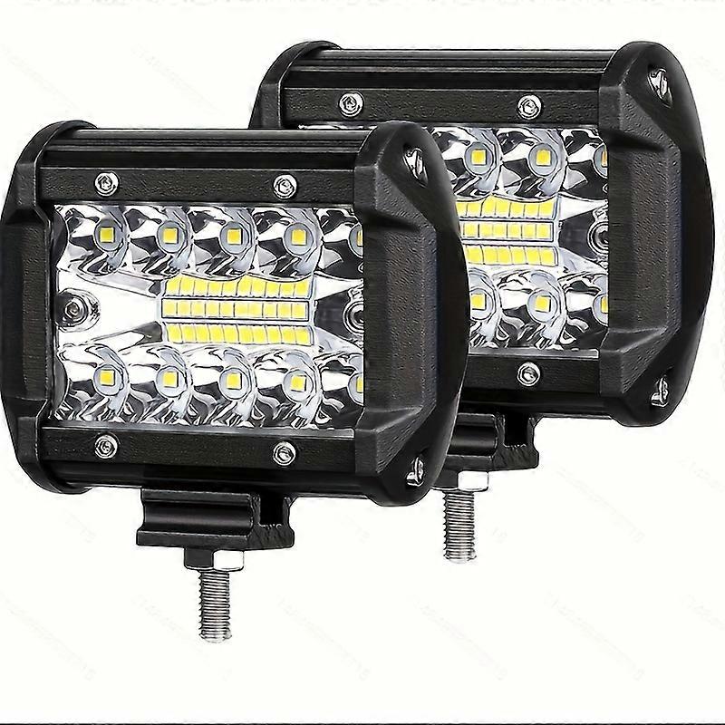 Two LED pods with 120W LED light strips and 12000LM spotlights, combined with off-road lights, three rows of LED work lights, leather truck driving fo