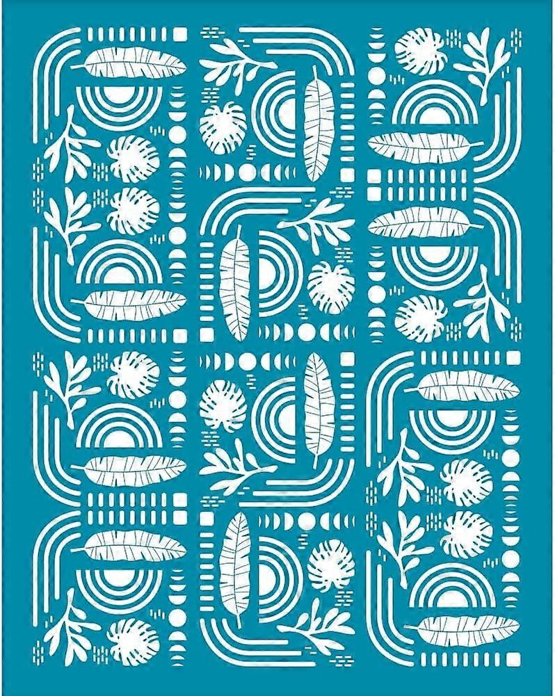 1pc Clay Stencils Plants Pattern Silk Screen for Polymer Clay Bohemian Plants Silk Screen Stencils Mesh Transfer Stencils