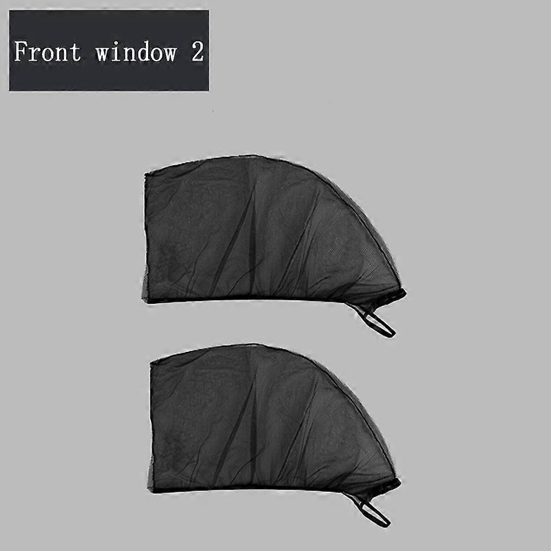 2-Piece/4-Piece Uv Protection Car Window Sunshades - Breathable Mesh For Ventilation & Mosquito Prevention, Polyester