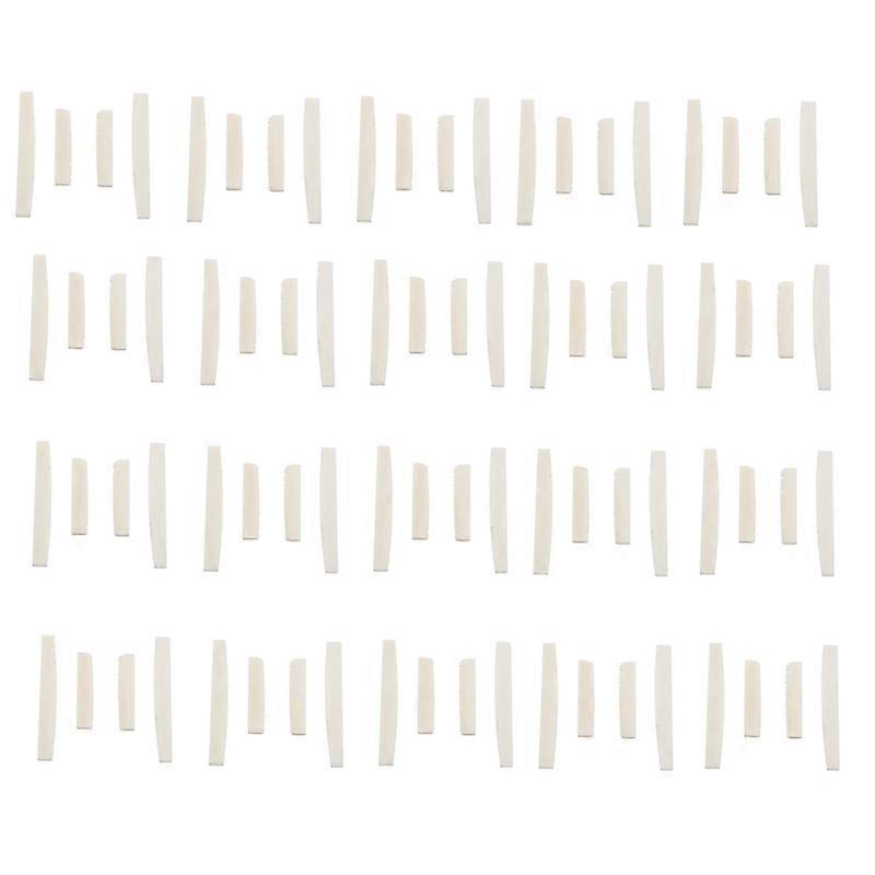 40 Sets Of 80pcs 6 String Acoustic Guitar Bone Bridge Saddle And Nut Made Of Real Bone