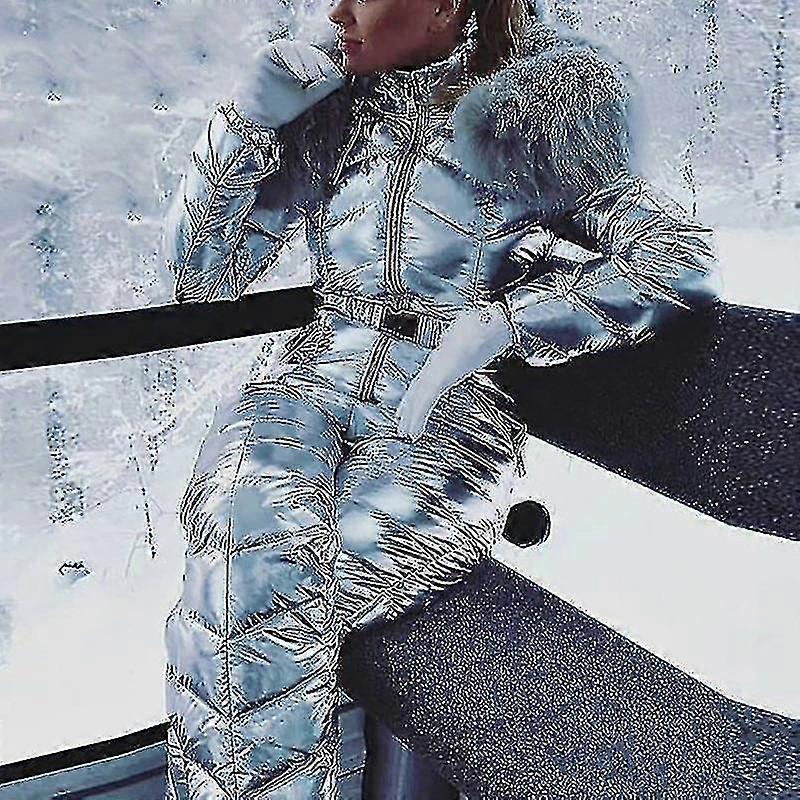 Tuta da sci monopezza in oro argento lucido donna