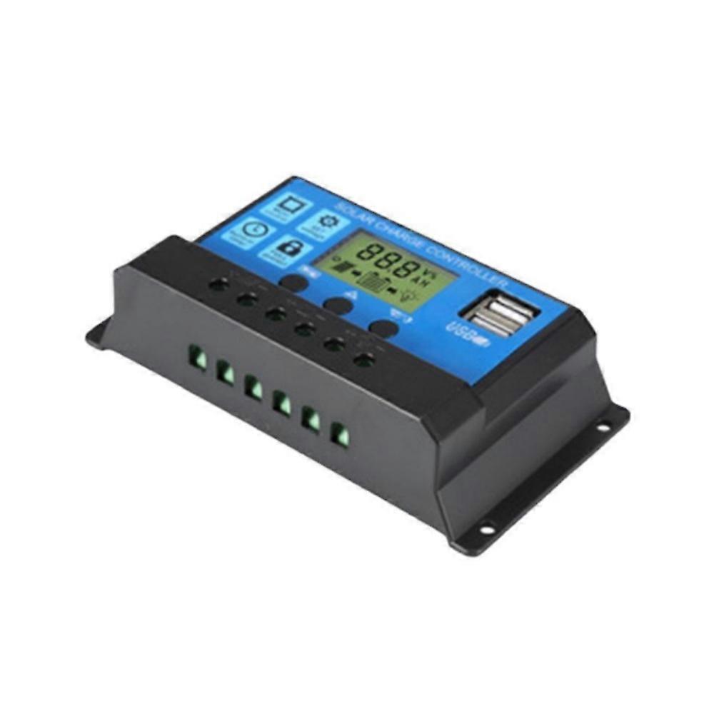 LCD Solar Panel Battery Regulator Charge Controller Dual USB 12V/24V 30A