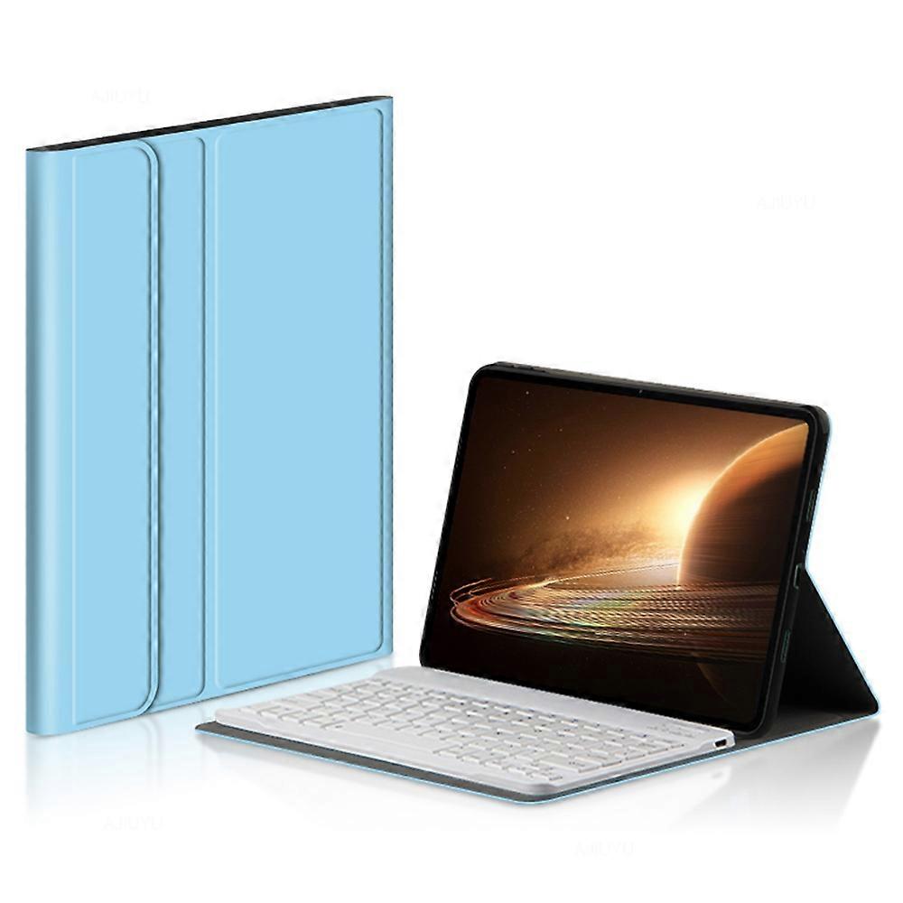 For Oppo Pad 2 Tablet Case Stand Protective Cover with Detachable Wireless Keyboard - Blue