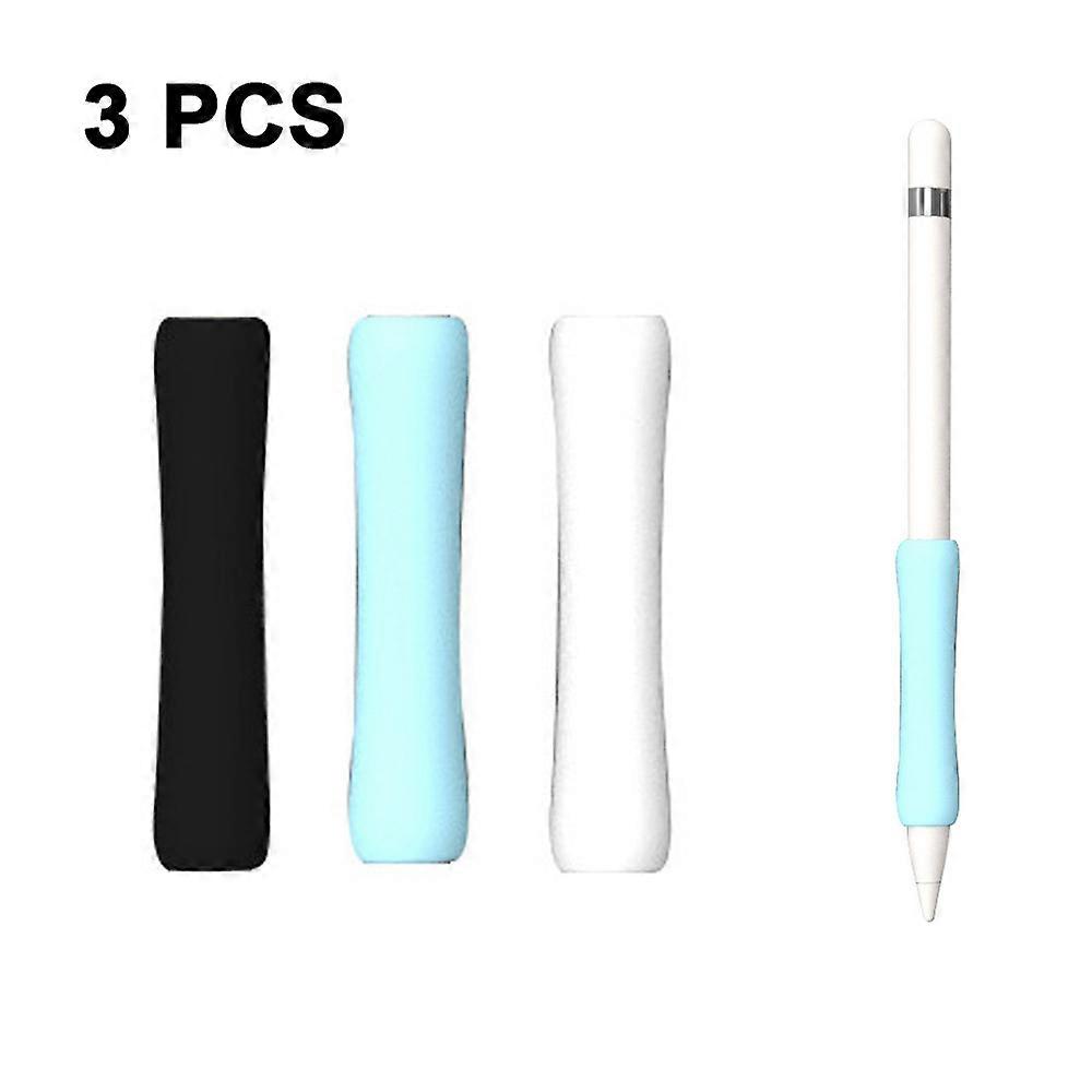 3 pcs Designs Premium Silicone Ergonomic Grip Holder, Dual Sided Design, Compatible with compatible with APL Pencil 1st Generation and compatible with