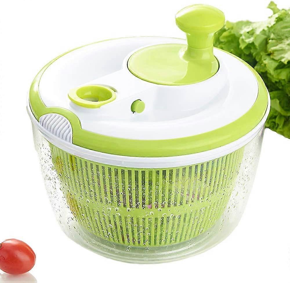 Large Salad Spinner BPA Free-Manual Lettuce Dryer and Vegetable Washer with Quick Dry Design,Draining Lettce and Vegetable with Ease,including Clear P