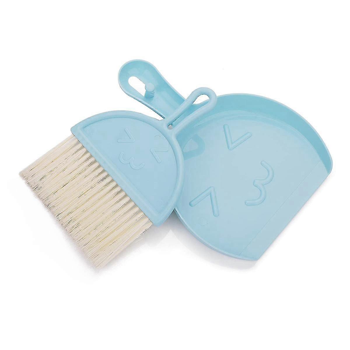 Mini ensemble de pelle à poussière et de brosse, petit balai et ensemble de nettoyage de pelle à poussière Ensemble de brosses de table portable (bleu)