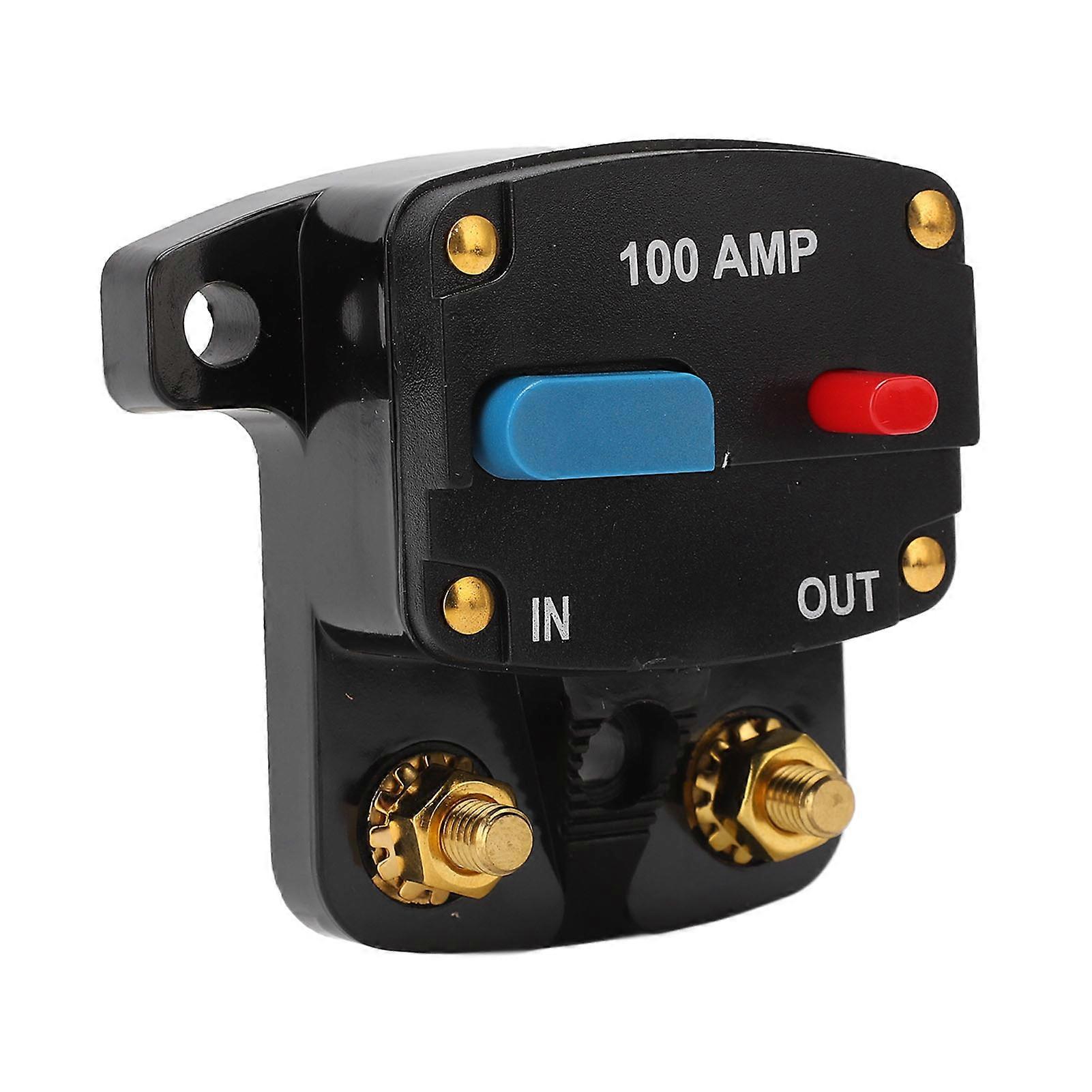 Car Audio Circuit Breaker Manual Reset Fuse Inline Inverter Holder for Car Audio Stereo System Boat Trucks Buses 100A