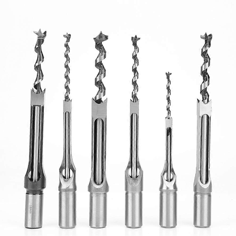 SquaRe hole Saw Auger Drill Bit Mortising Chisel Woodworking Tool (6pcs)