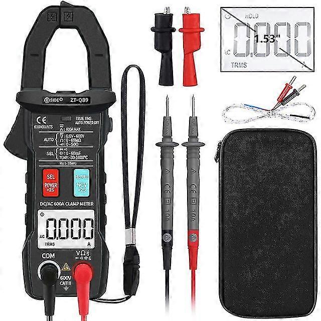 Dc/ac 600a digital clamp meter t-rms smart pliers current ammeter auto rang multimeter capacitor voltage ncv tester