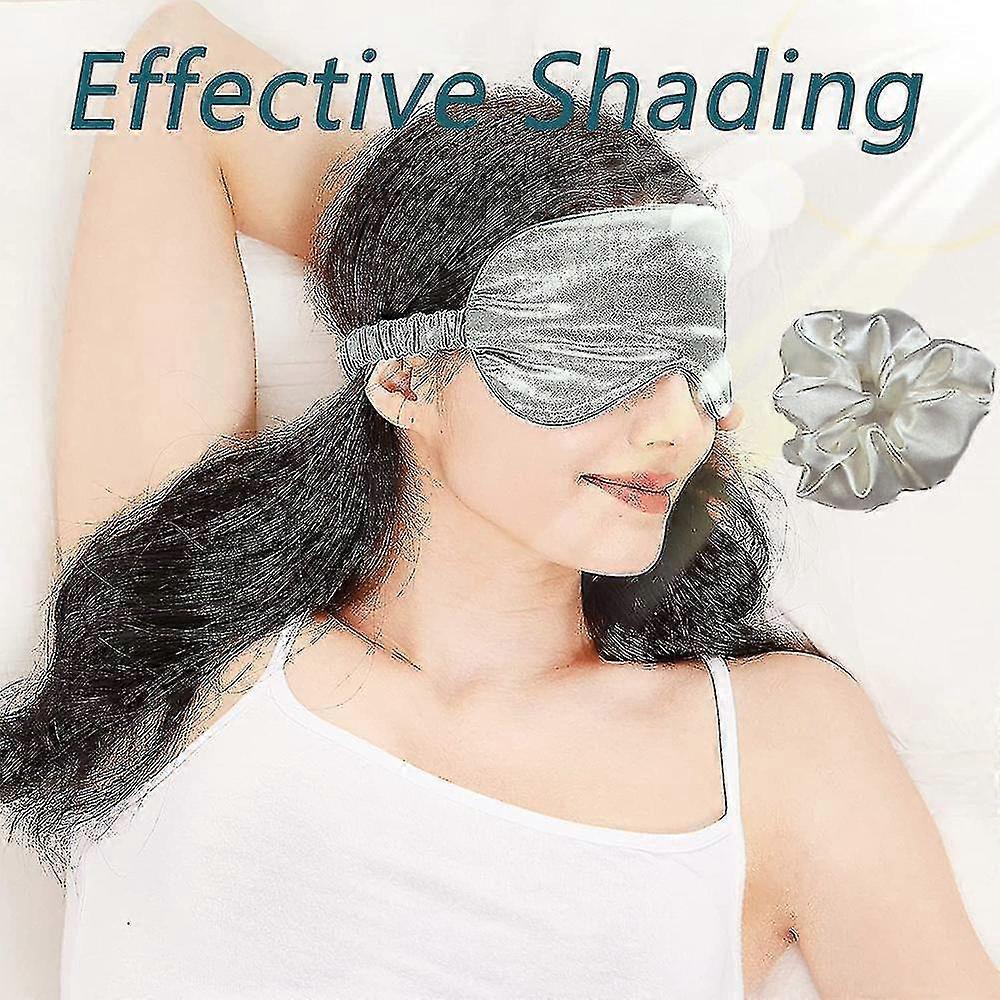 Sleep Mask Silk Eye Cover Soft Satin Blindfold Elastic Strap Night Eyeshade Travel Nap