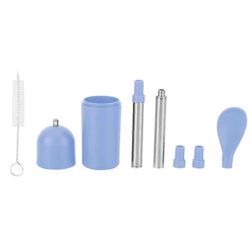 Household Portable MultiFunctional Telescopic Folding Drinking Straw Spoon for (Blue)