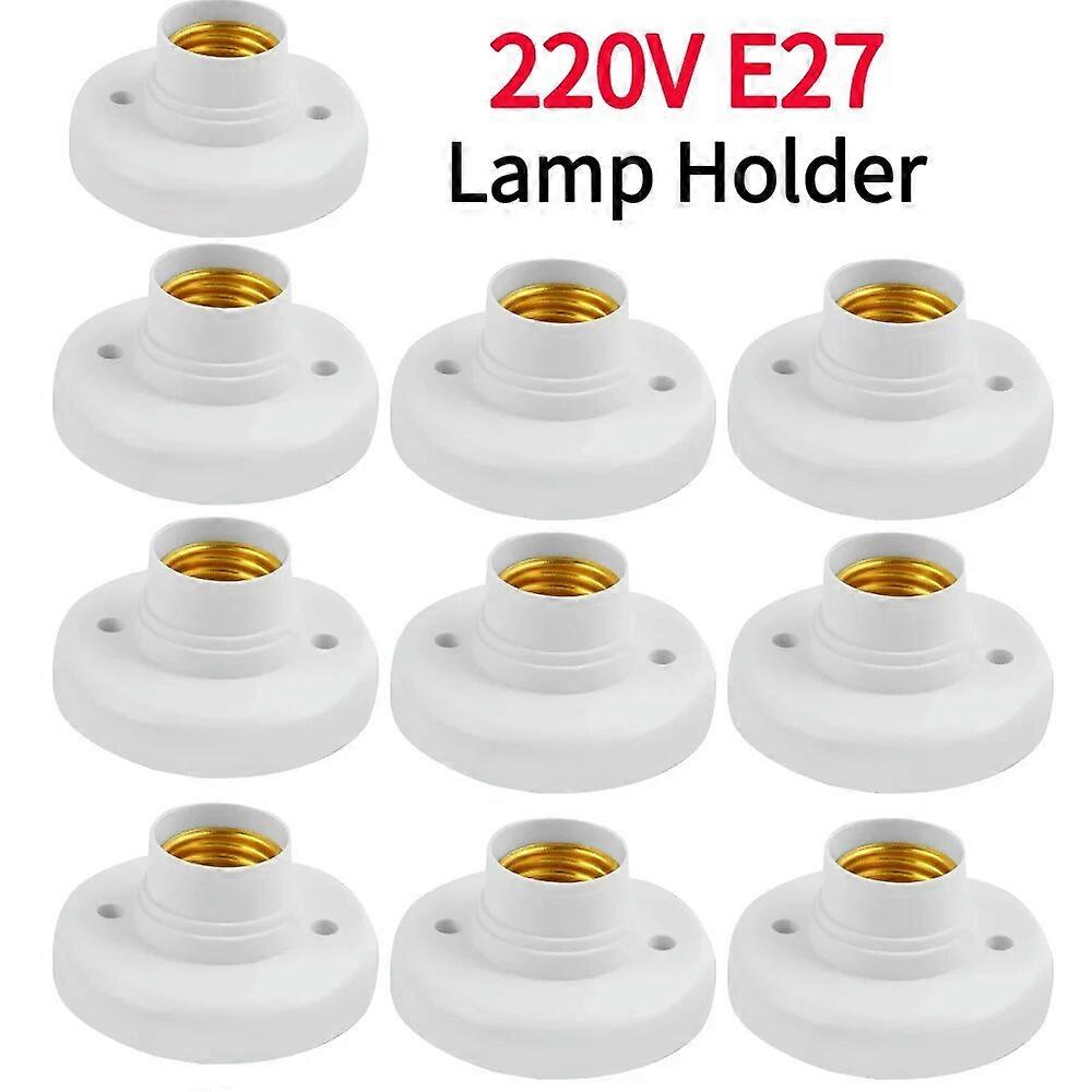 10PCS E27 Lamp Holder Screw Cap Socket White Ceiling Light Multifunctional Lamp Bulb Fixing Base Stand Light Bulb Holder