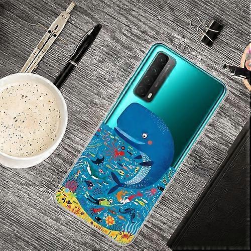 For Huawei P Smart 2021 Colored Drawing Clear TPU Protective Phone Cases