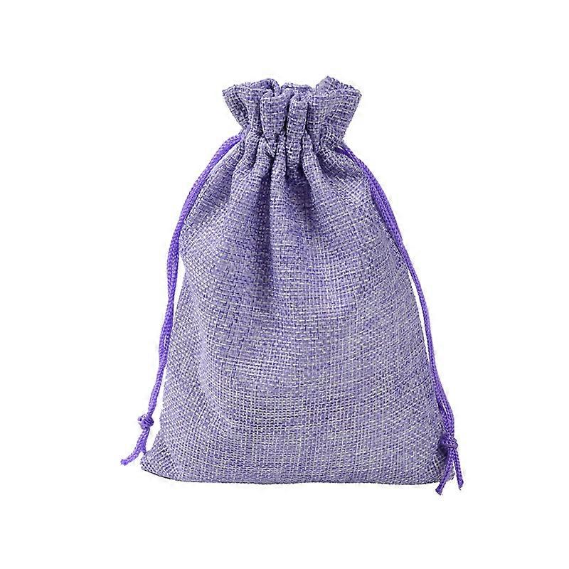 7*9cm Reusable Small Cotton Drawstring Bags Light Purple