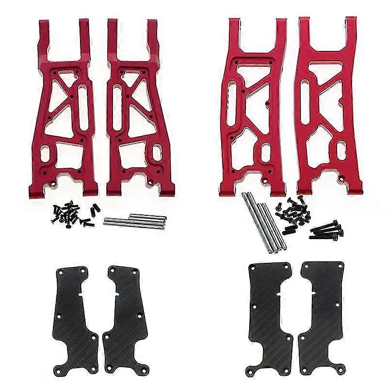 1/8 Traxxasそりrc車のアップグレードのためのカーボンファイバーカバーが付いているアルミニウム製フロントおよびリアサスペンションアーム