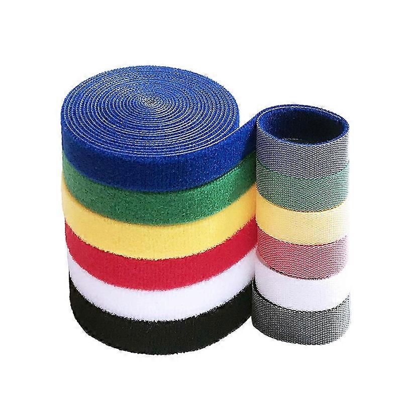 100 Pcs 15 cm Colourful Cable Straps, Reusable Cable Ties, Multipurpose Hook and Loop Securing Straps, for Cables Management (6 Colors)