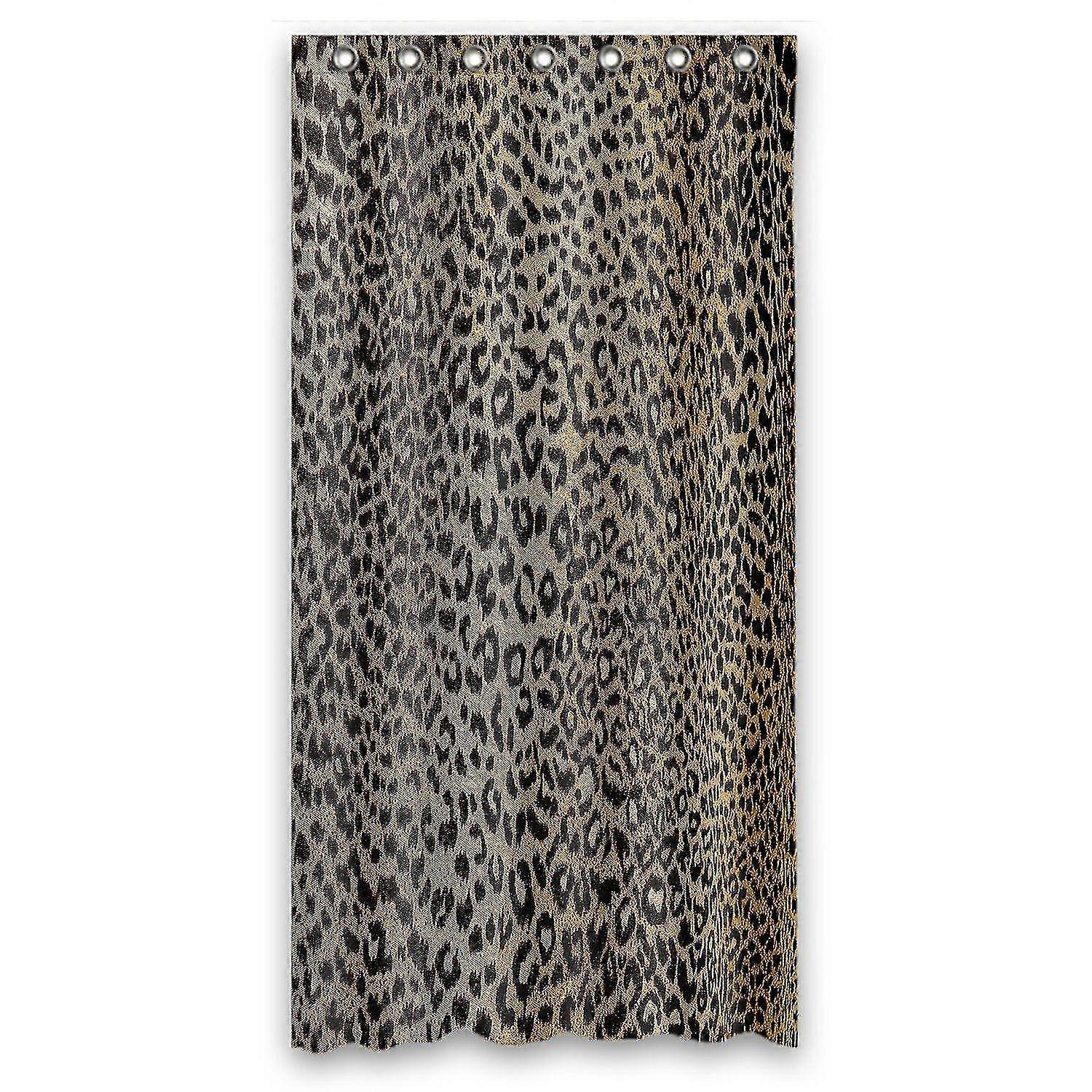 Leopard Waterproof Polyester Shower Curtain And Hooks 90x180 Cm A--37248