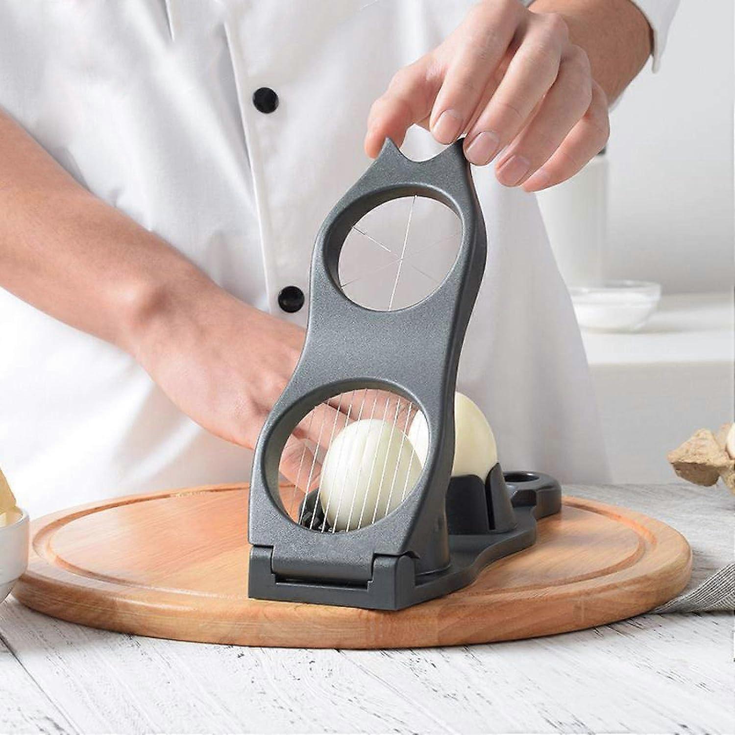 2 Pack 2 in 1 Stainless Steel Egg Cutter for Boiling Eggs, Egg Separators
