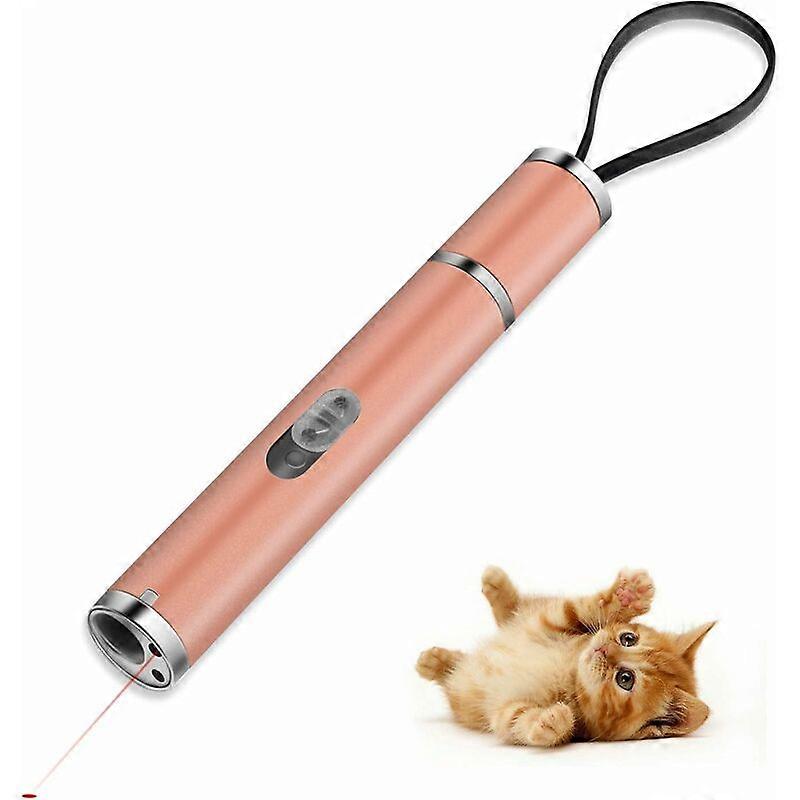 Cat USB LED Pointer, 3 in 1 One Function, Mini Flashlight + Red Light + UV Light, Interactive Control Light, Cat Dog Chaser Training Tool (Rose Gold) 