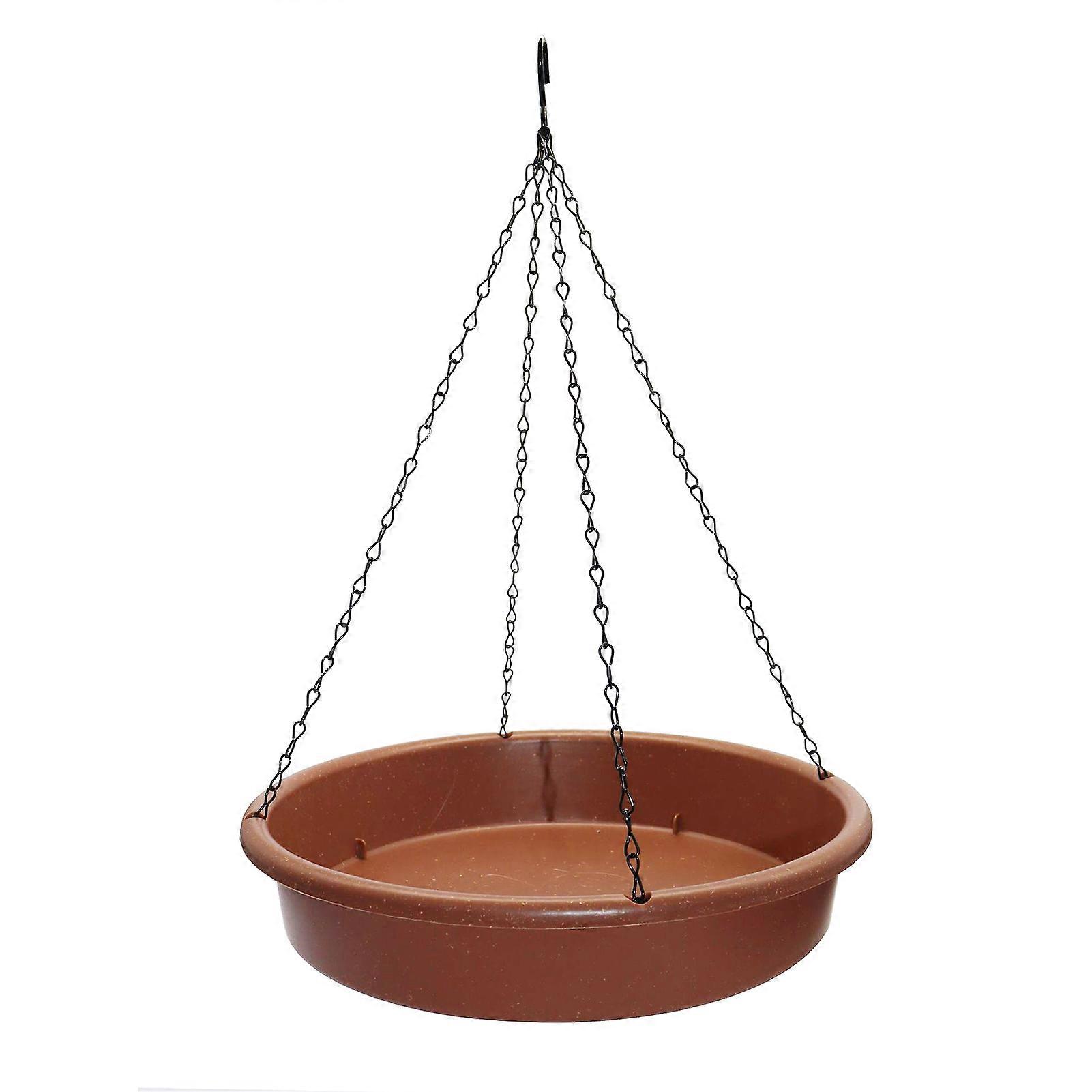 Outdoor Hanging Birdbath Bird Feeder Large Capacity Weather-Resistant Easy to Install Metal Bird Bath Bowl with Detachable Chain