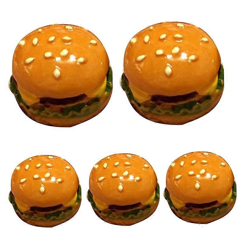 5Pcs Mini Resin Simulation Hamburger Fake Food Accessory Doll House Play Toys KAESI