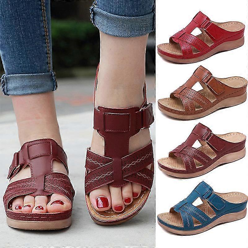 EVAGO Women Premium Orthopedic Open Toe Sandals Vintage Anti-slip Breathable For Summer