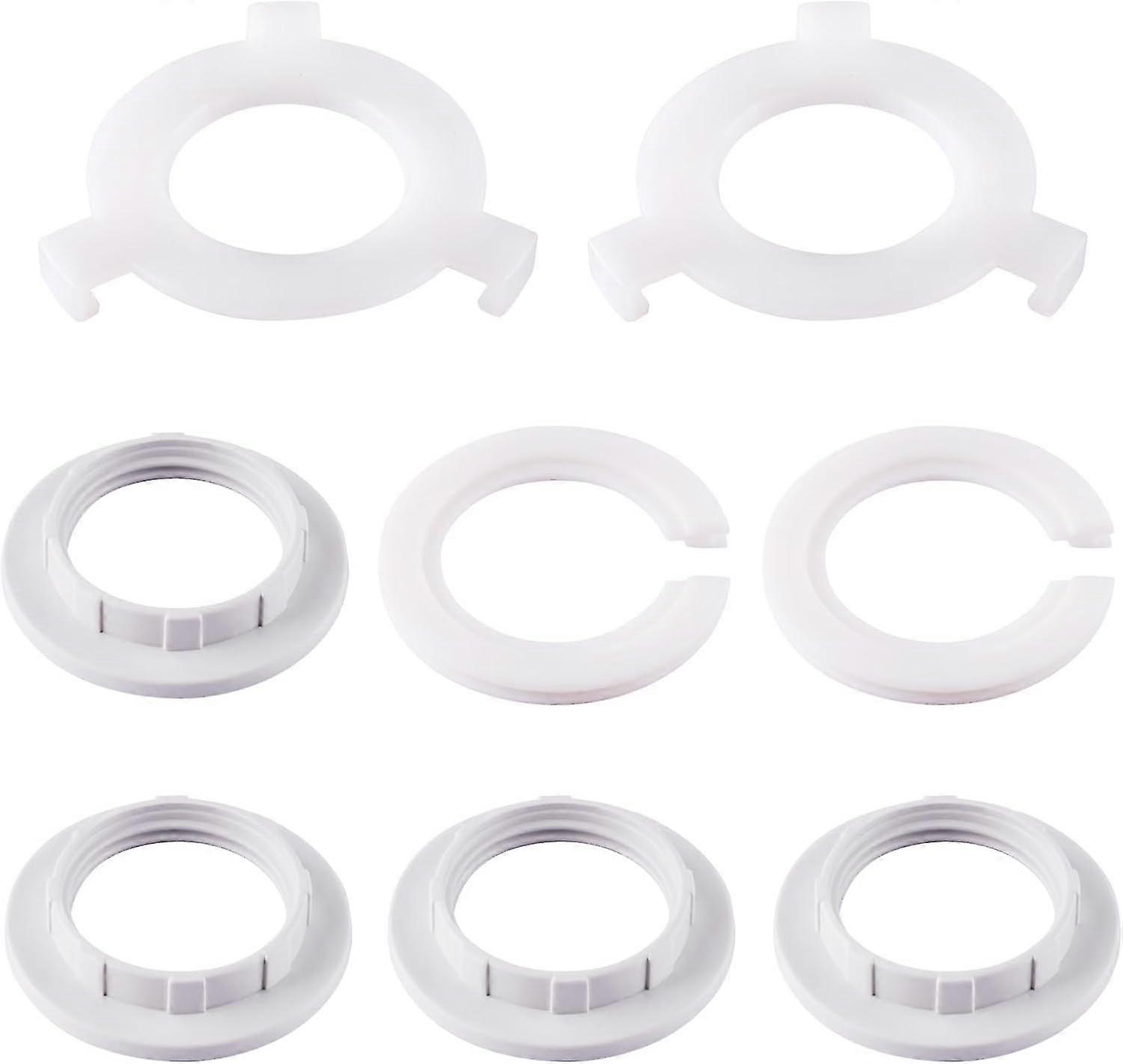 Plastic Lamp Shade Reducer Ring - 8 Pack E27 To E14 Lampshade Converter Rings