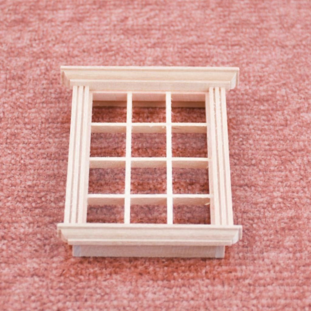 1pc 1:12 12- Window Frame Dollhouse Miniatures Decoration Accessory