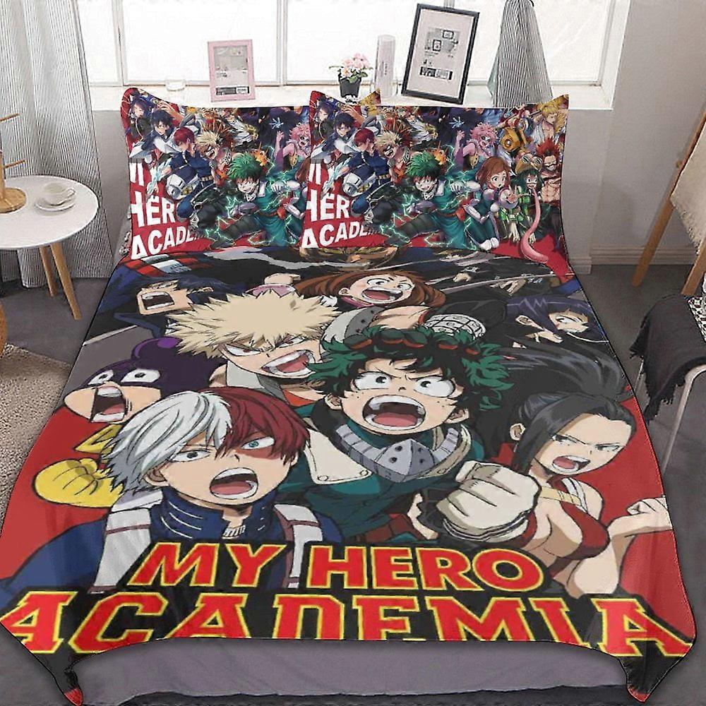 bedding set CA555 My Hero Academia My Hero Academia Duvet Cover Set 3-Piece Bedding Set Soft Warm And Comfortable Soft Bed Set with 1 Duvet Cover And