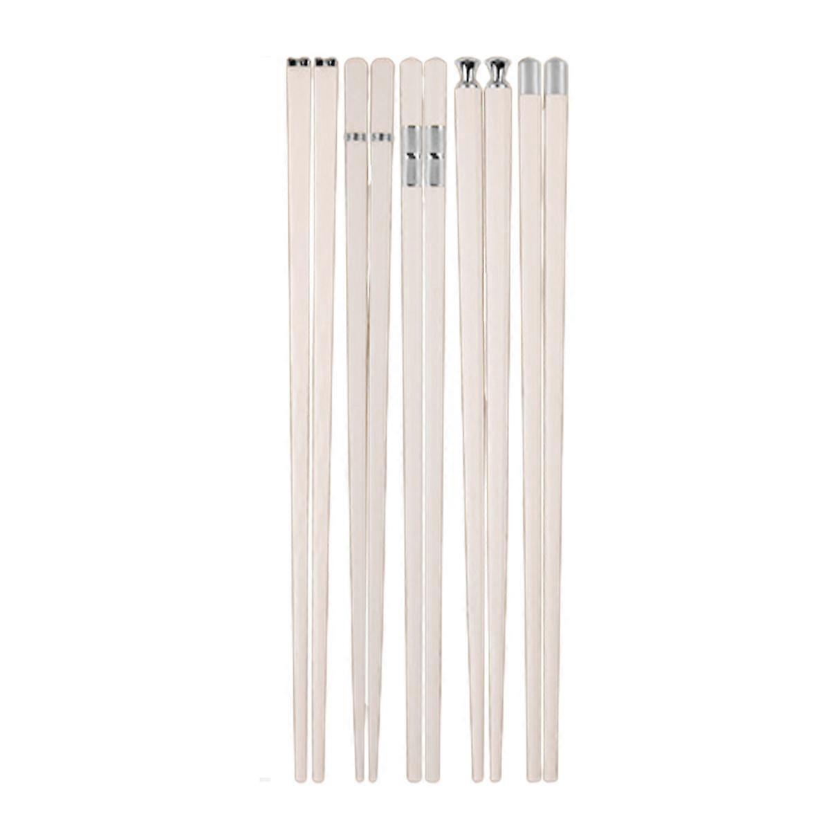 5 Pairs Reusable Chopstick - Lightweight Non-Slip Chop Sticks - Easy to Use and Clean, 24.3cm