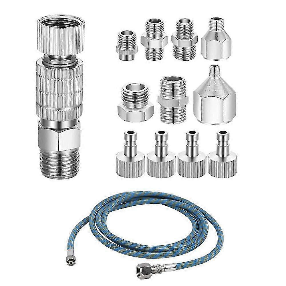 Airbrush Adapter Set, Quick Release Airbrush Adapter Kit, Nylon Braided Hose, compatible with Compressor and Air