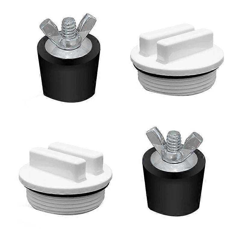 2 Pcs 1.5Inch Pool Winterizing Plugs Rubber Expansion Plugs with 2 Pcs 1.5Inch Threaded Pool Return Winterizing Plug