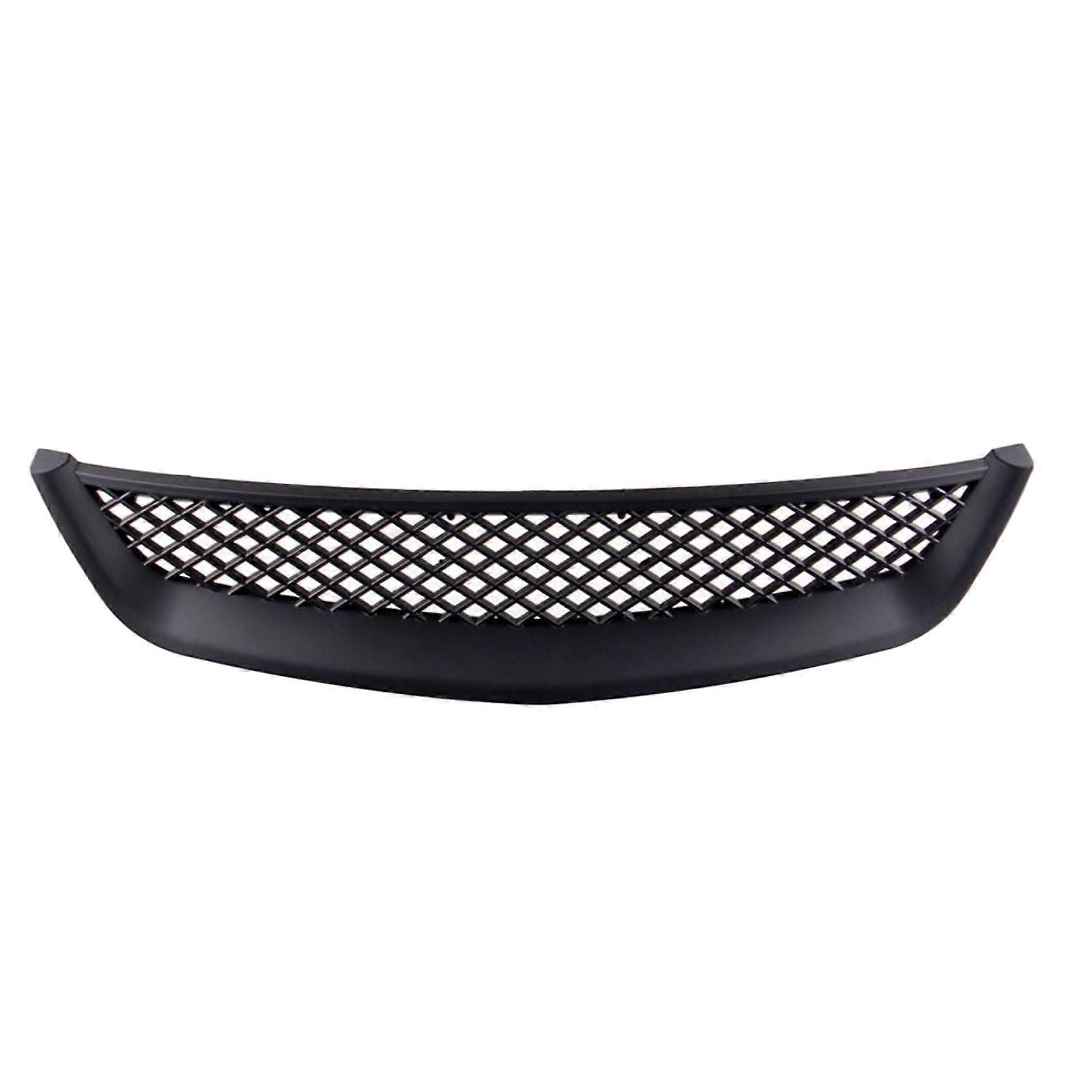Glossy Black Front Engine Hood Mesh Grille Bumper Racing Grill for JDM 2001-2003 2DR/4DR EM/ES