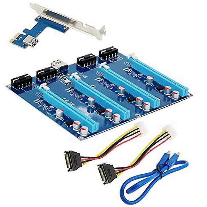 PCI-E 1X Expansion Kit PCI Express 1 to 4 Port PCI Express Switch Multiplier HUB Riser Card PCIE X1