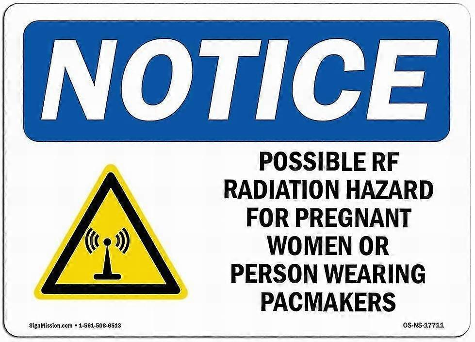 Sinal de Segurança 8x12 Polegadas OU 12x16 Polegadas Sinal de Perigo Possível Radiação RF Sinal de Parede Aviso C