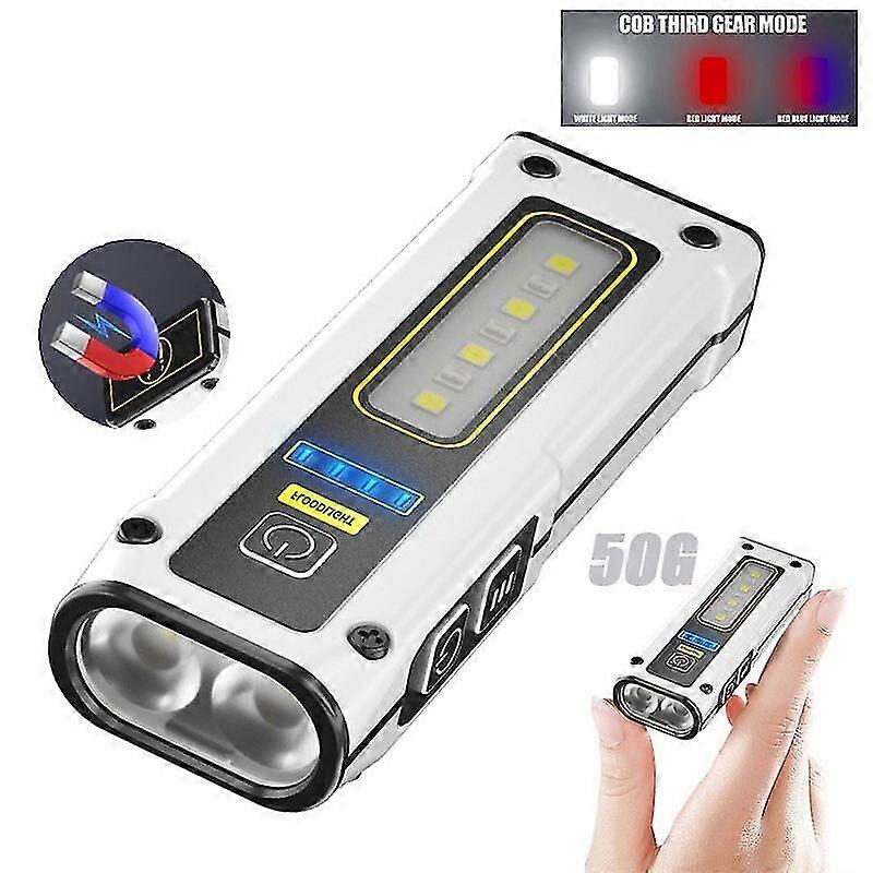 Multifunctional Mini Cob Flashlights Portable Rechargeable Strong Magnets Work Light High Power Led Flashlight With Power Bank