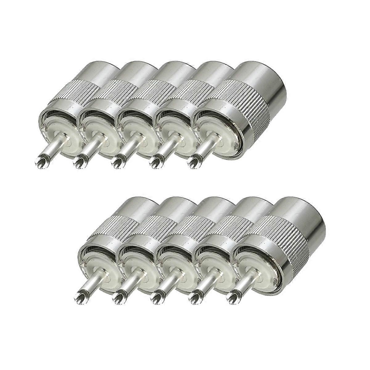 10 db csatlakozó PL259 UHF dugó dugó forrasztó RG58-hoz RG142 LMR195 RG400 kábel sárgaréz