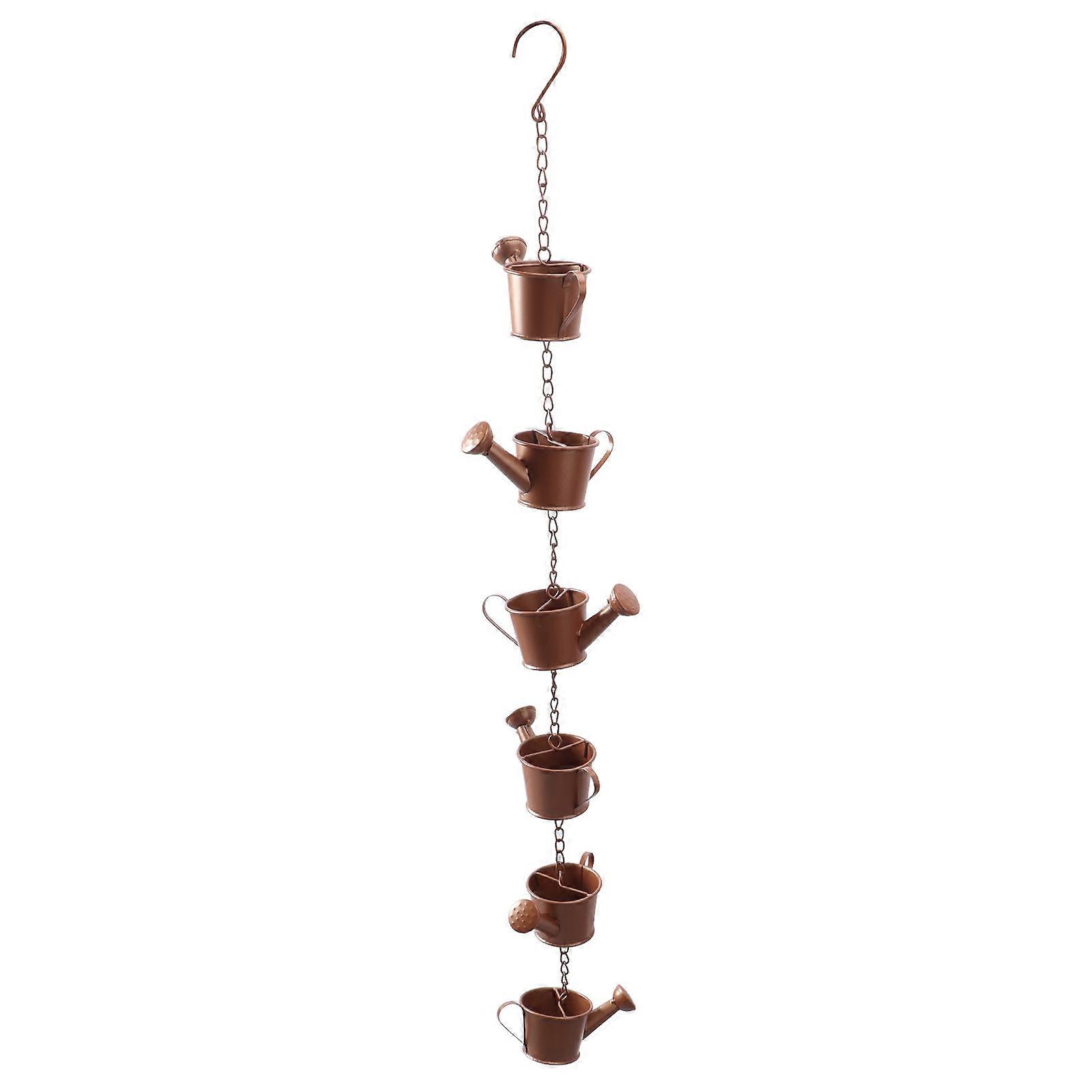 Metal Hanging Kettle Rain Chain for Garden Artwork Decoration - Elegant and Stable