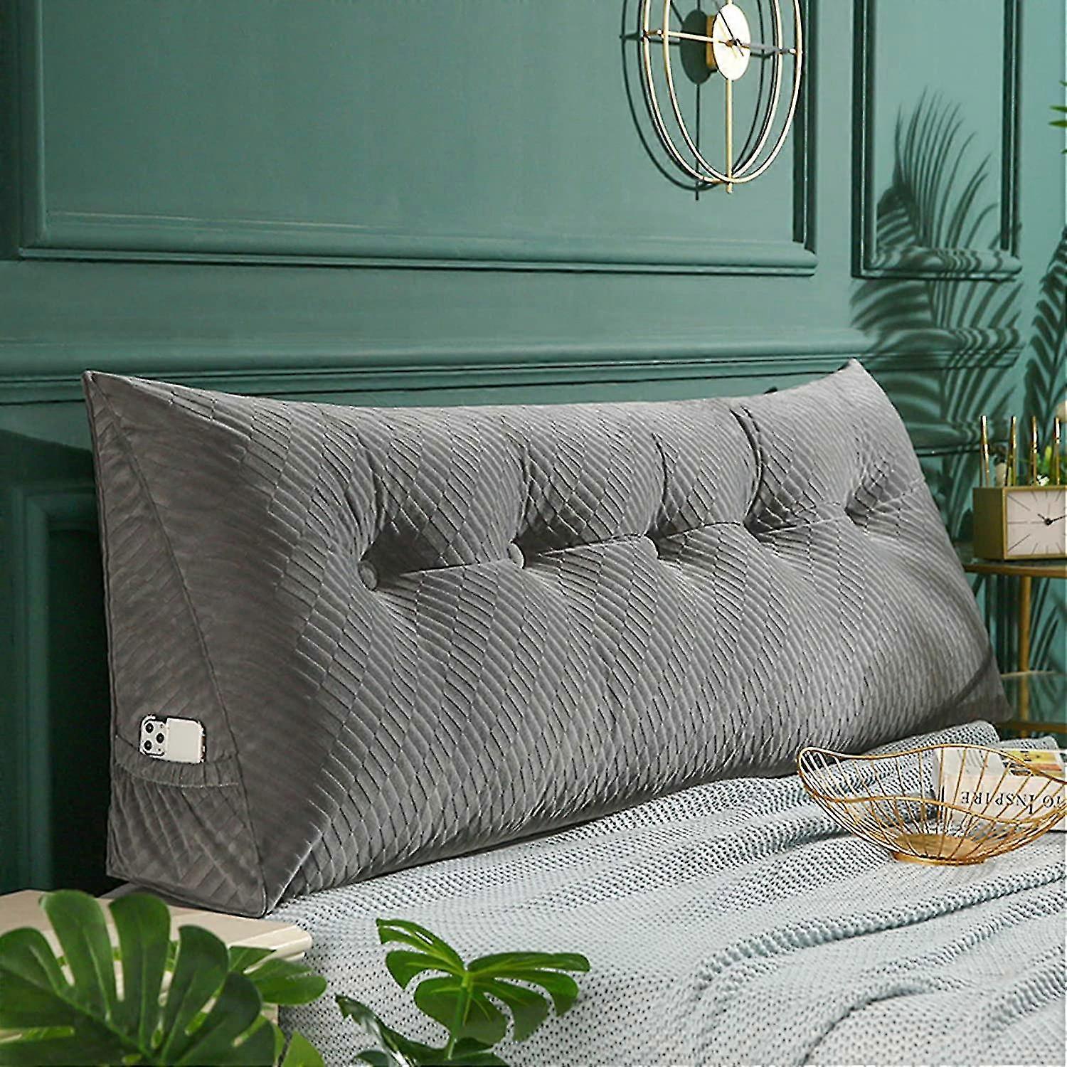 large triangular headboard pillow  bed rest positioning long support pillow