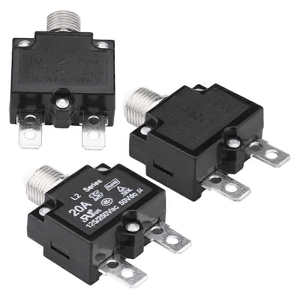 AC 12/20V 10A/1A/20A Reset Thermal Switch push button Circuit Breaker Over Current Overload Protector for Generator New