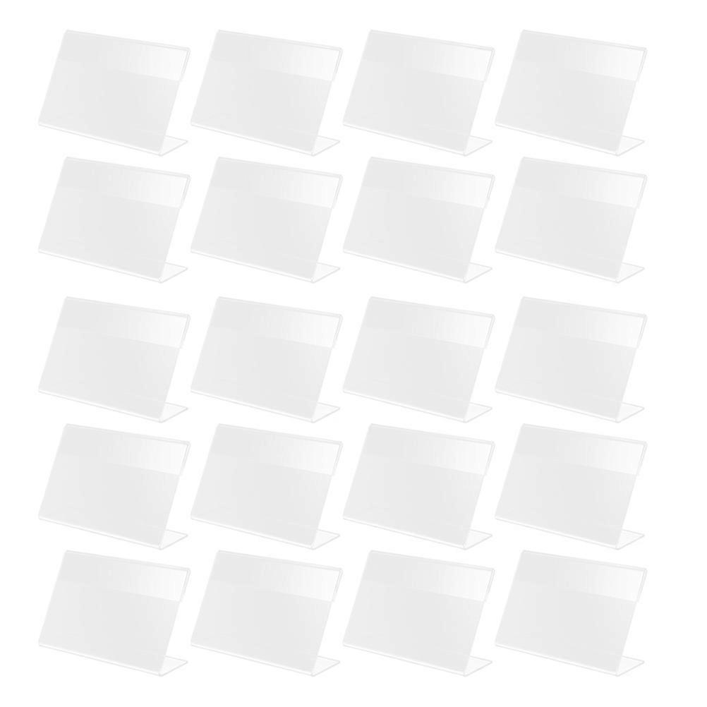 20Pcs Transparent Price Label Holders L Shape Sign Holders Price  Tag Label Stands