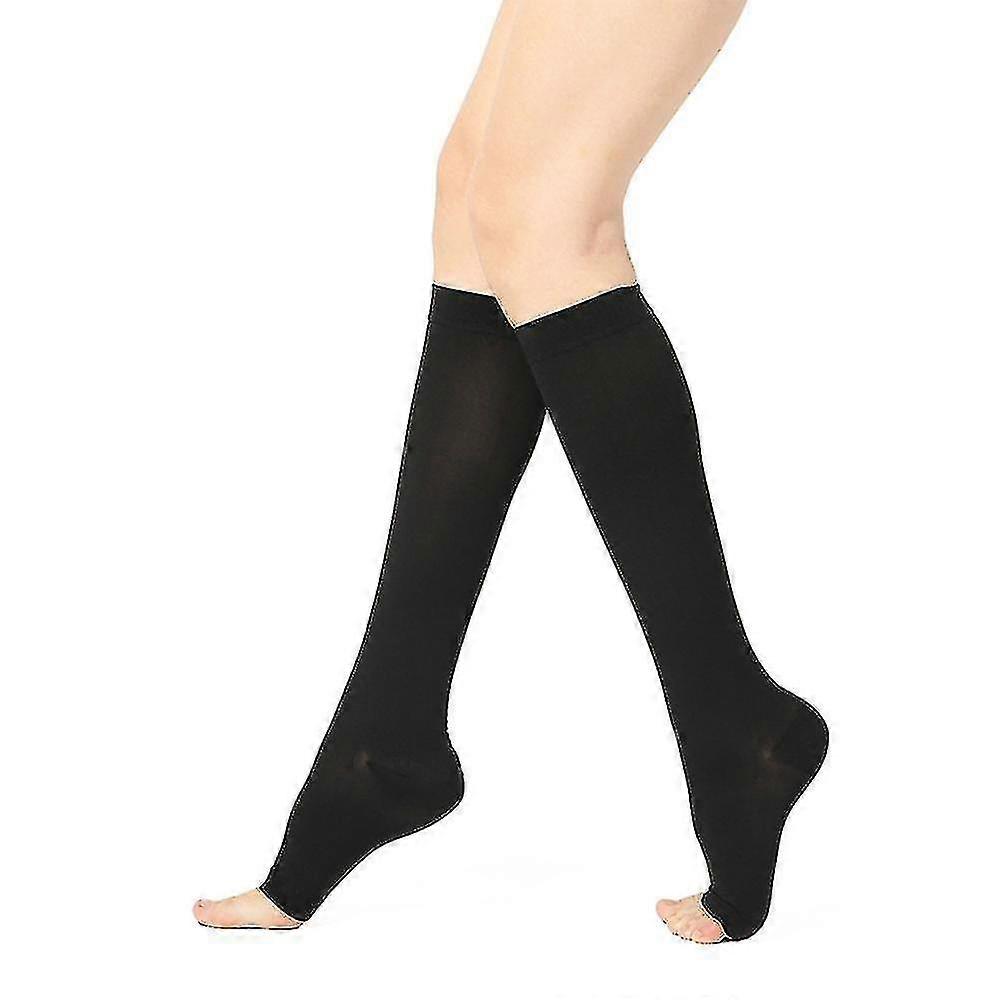 Calze a compressione medicali 22-32 Mmhg Calze a compressione alta al ginocchio Calze a compressione a punta aperta Calze a compressione