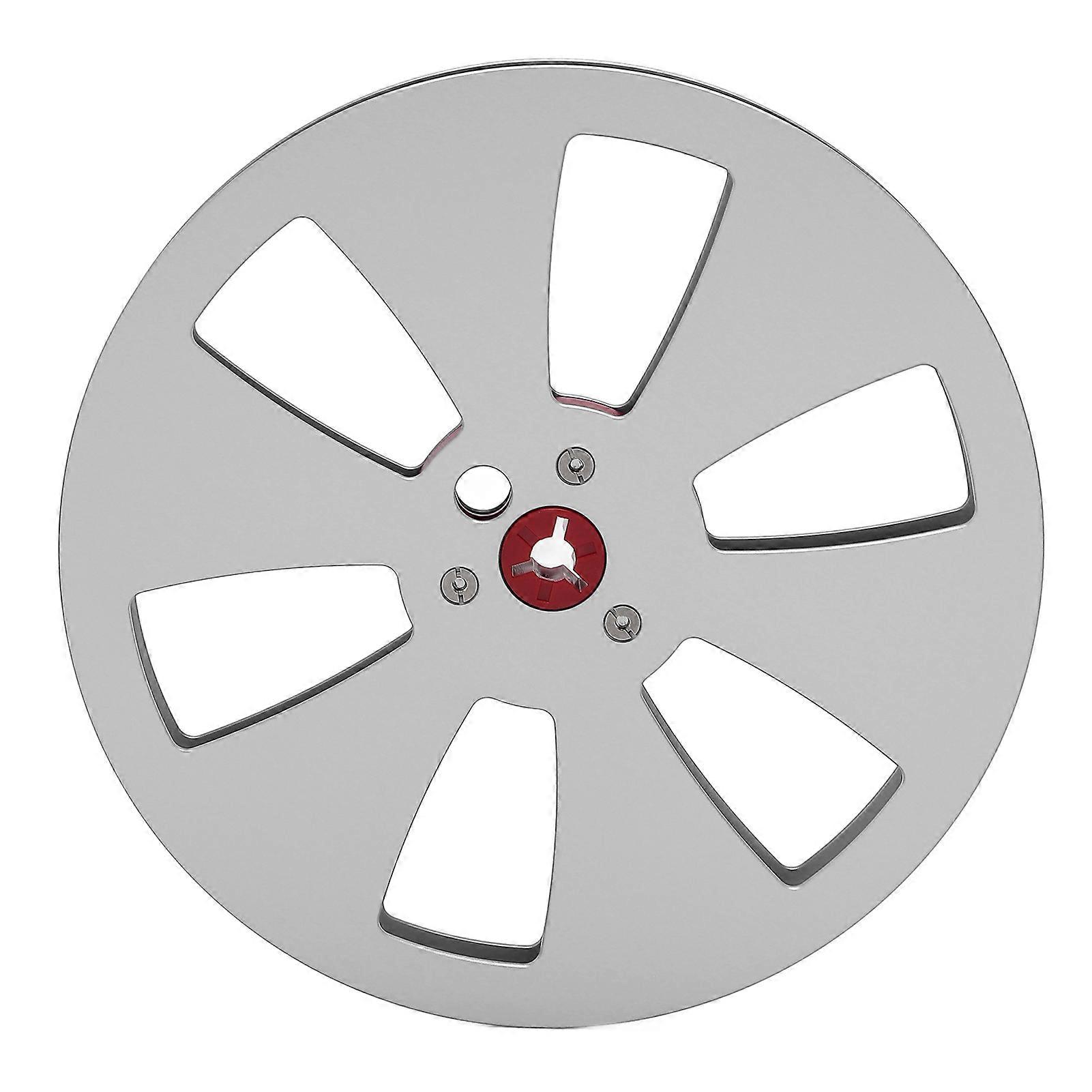 1/4 7 Inch Empty Tape Reel Aluminum Alloy Recording Takeup Reel with 6 Hole for Reel to Reel Tape for TEAC Silver