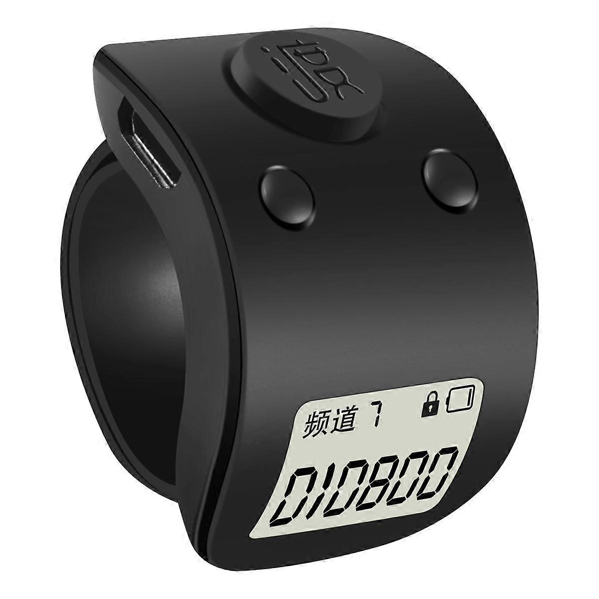 Mini Numérique LCD Électronique Anneau De Doigt Main Compteur De Comptage 6 Chiffres Rechargeables Compteurs Clicker-Noir
