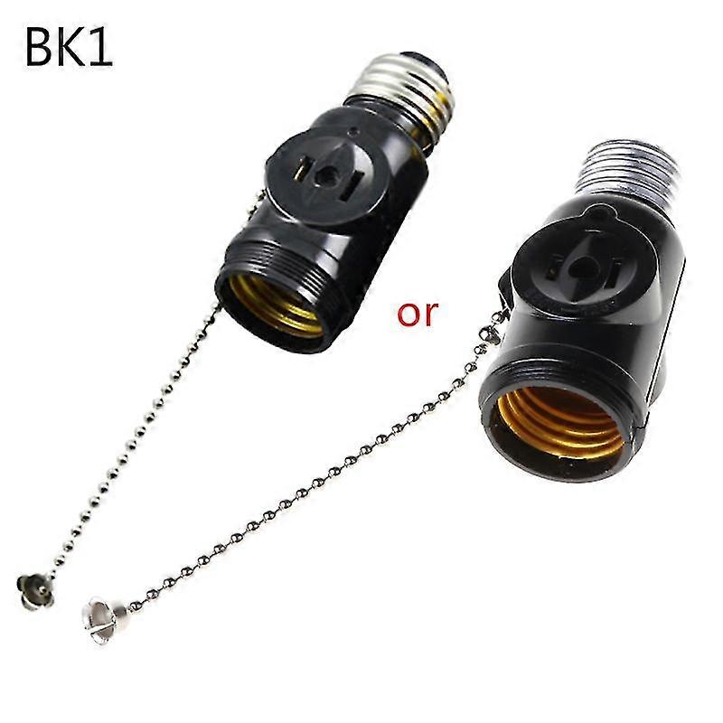 E26 Bulb Socket To 2 Outlet Adapter Light Holder Splitter With/without Pull Chain Switch For Workshop Garage