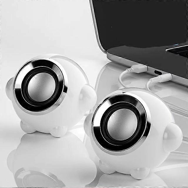 Pink Computer Speakers For PC Laptop Speakers USB 3.5mm Wired Music Play HIFI Stereo With Microphone For TablePC Laptop