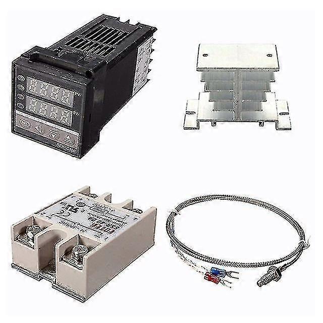 Digital 220v pid rex-c100 temperature controller + max.40a ssr + k thermocouple, pid controller set